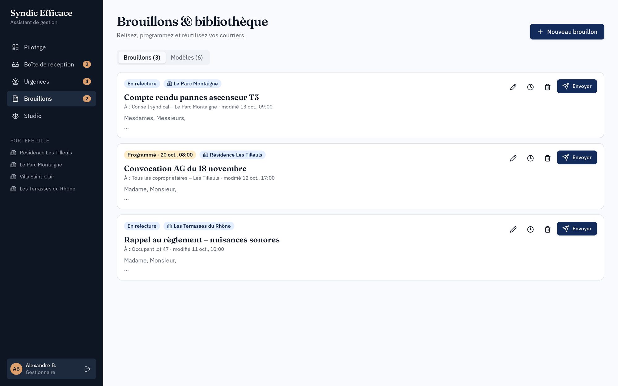 Réponses & modèles